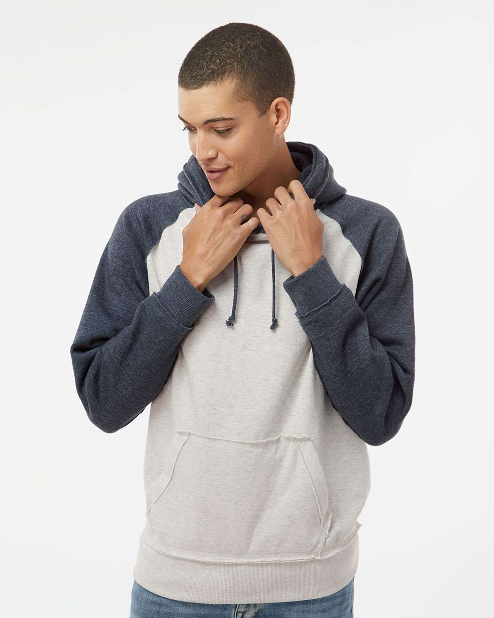 #colormdl_Oatmeal Heather/ Vintage Navy Heather