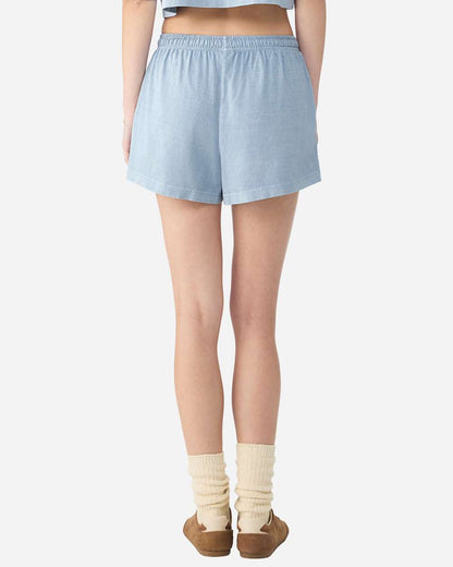 BELLA + CANVAS Women's Garment-Dyed Shorts 6824GD #colormdl_Light Washed Denim