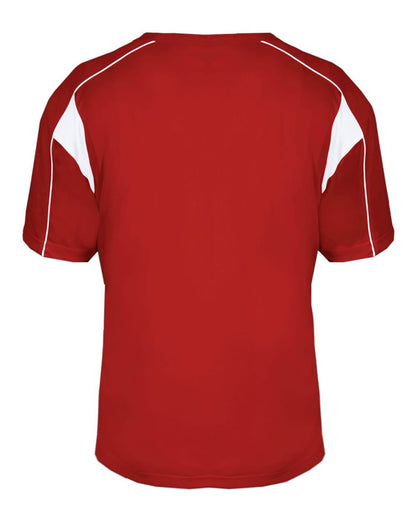 Alleson Athletic Men's B-Core Pro Placket Jersey 7937 #color_Red/ White