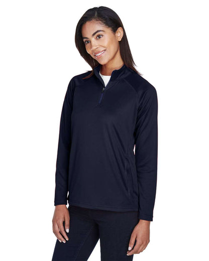 Devon & Jones Women's Stretch Tech-Shell® Compass Quarter-Zip Pullover DG440W #colormdl_Navy