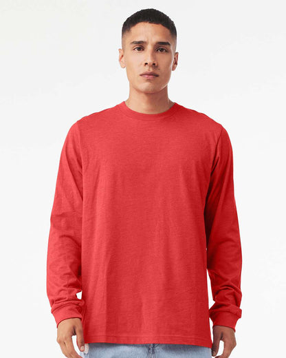 BELLA + CANVAS Heather CVC Long Sleeve Tee 3501CVC #colormdl_Heather Red