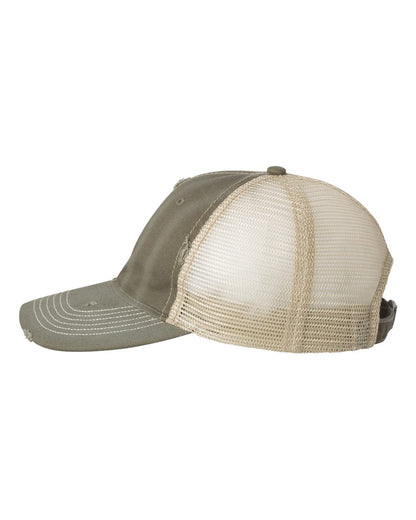 Valucap Bounty Dirty-Washed Mesh-Back Cap 3150 #color_Olive/ Khaki