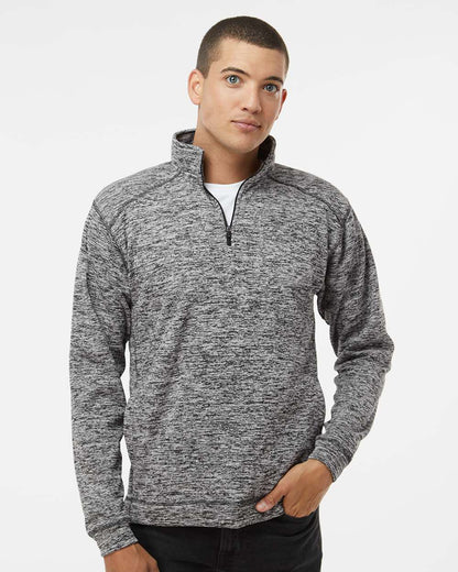 J. America Men's Cosmic Fleece Quarter-Zip Sweatshirt 8614 #colormdl_Charcoal Fleck