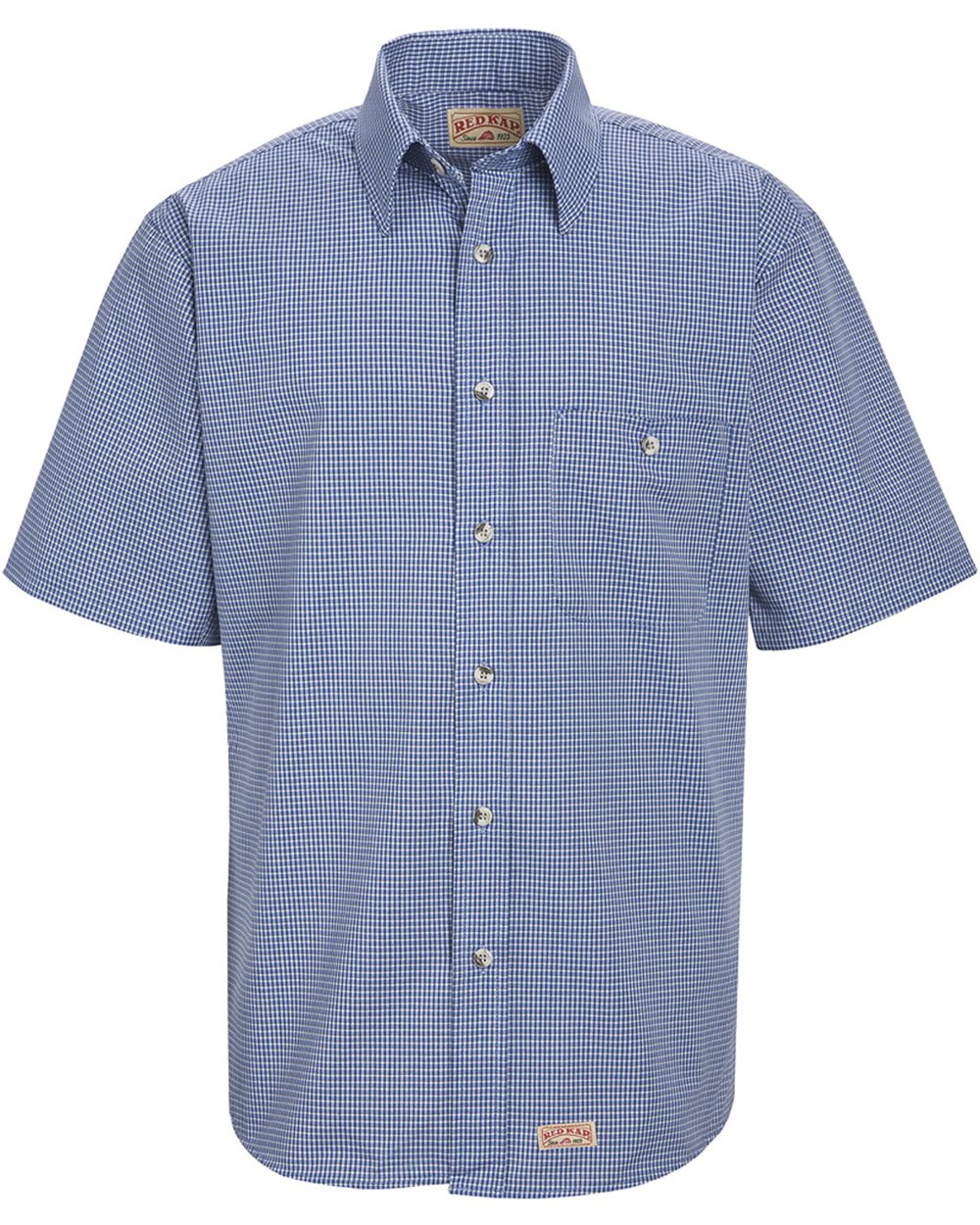 Red Kap Men's Mini-Plaid Uniform Short Sleeve Shirt SP84