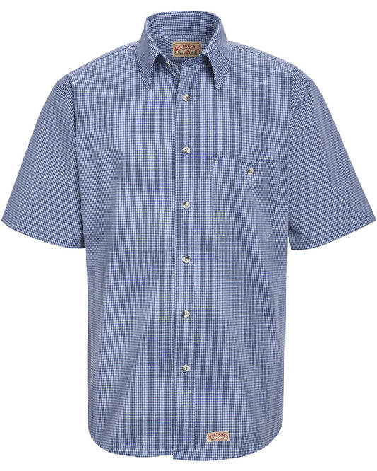 Red Kap Men's Mini-Plaid Uniform Short Sleeve Shirt SP84