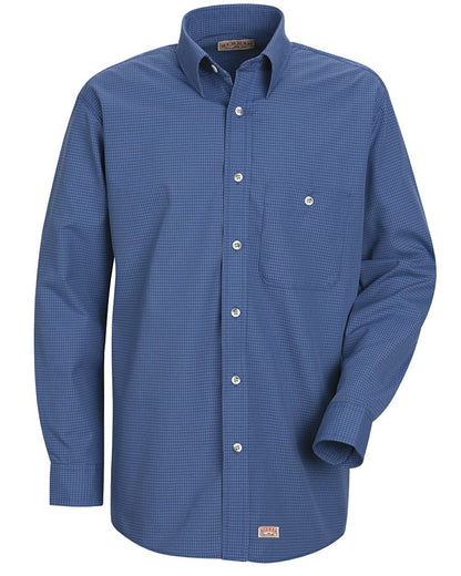 Red Kap Men's Mini-Plaid Uniform Long Sleeve Shirt SP74 Red Kap Men's Mini-Plaid Uniform Long Sleeve Shirt SP74