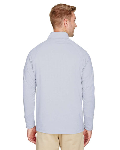 Devon & Jones Men's CrownLux Performance® Clubhouse Micro-Stripe Quarter-Zip Pullover DG480 #colormdl_Navy