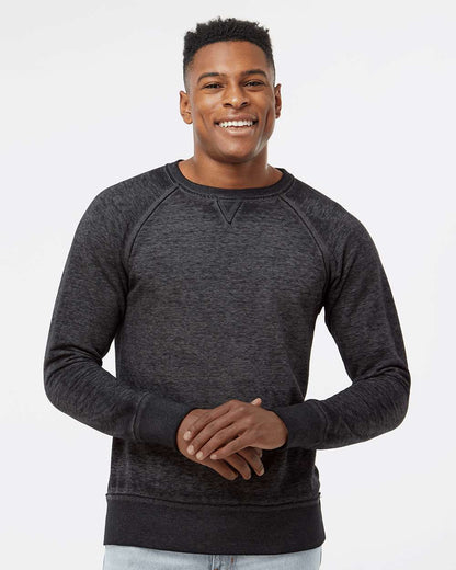 J. America Men's Vintage Zen Fleece Crewneck Sweatshirt 8920 #colormdl_Twisted Black