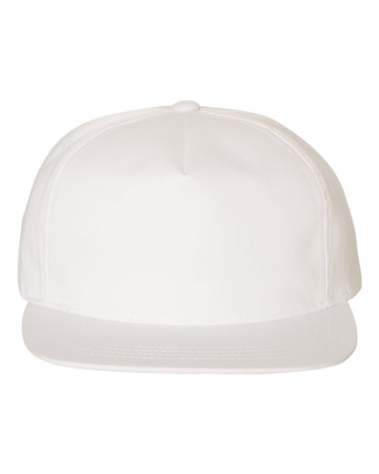 YP Classics Lightly-Structured Five-Panel Snapback Cap 6502 #color_White