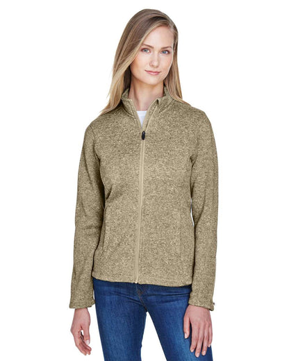 Devon & Jones Women's Bristol Full-Zip Sweater Fleece Jacket DG793W #colormdl_Khaki Heather