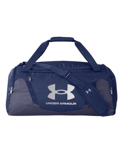 Under Armour Undeniable 5.0 MD Duffel Bag 1369223 #color_Midnight Navy/ Metallic Silver