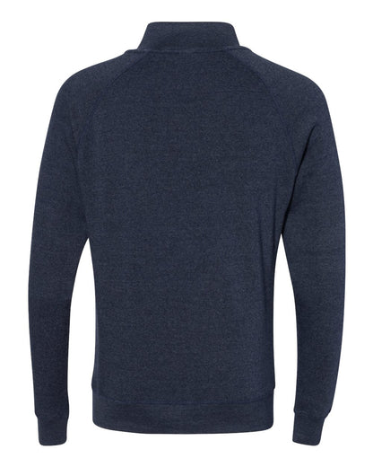 J. America Men's Triblend Quarter-Zip Sweatshirt 8869 #color_True Navy Triblend