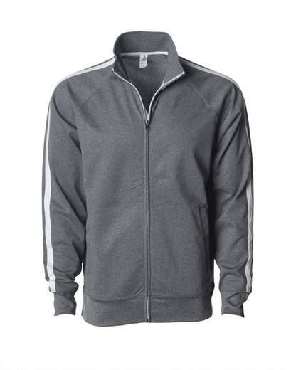 Independent Trading Co. Lightweight Poly-Tech Full-Zip Track Jacket EXP70PTZ #color_Gunmetal Heather