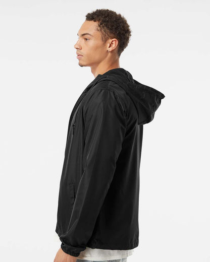 Independent Trading Co. Men's Lightweight Windbreaker Full-Zip Jacket EXP54LWZ #colormdl_Black
