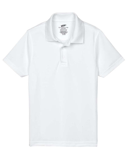 UltraClub Youth Cool & Dry Mesh Piqué Polo 8210Y #color_White