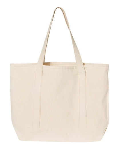 Q-Tees 34.6L Large Canvas Deluxe Tote Q1500 #color_Natural/ Natural