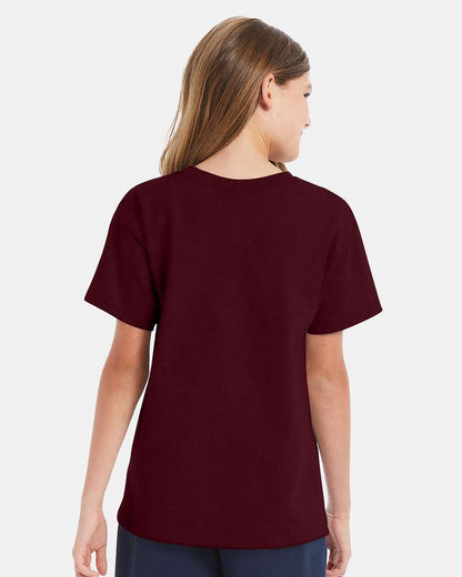Hanes Youth Essential-T T-Shirt 5480 #colormdl_Maroon
