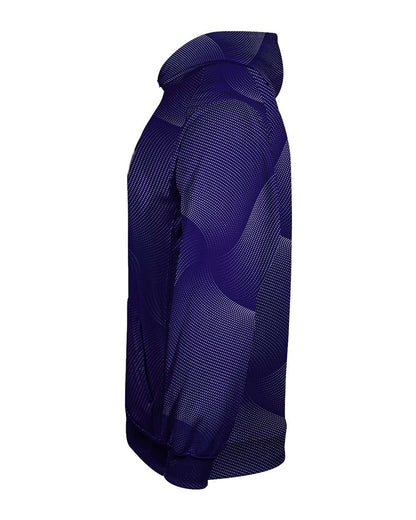 Badger Youth Warp Hooded Long Sleeve T-Shirt 2413 #color_Purple