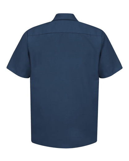 Red Kap Men's Tall Industrial Short Sleeve Work Shirt SP24T #color_Navy
