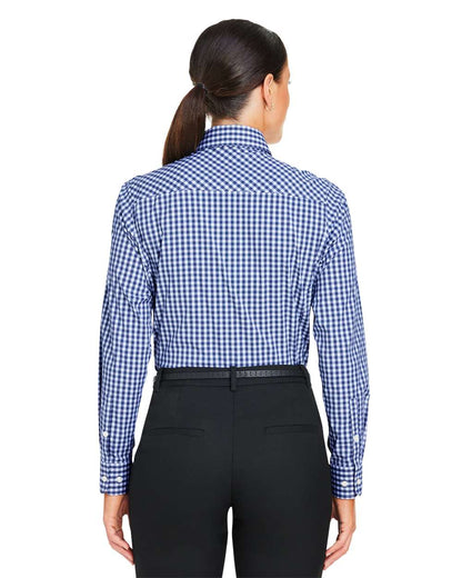 Devon & Jones Women's CrownLux Performance® Gingham Dress Shirt DG536W #colormdl_Navy/ White