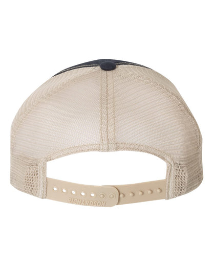 Richardson Garment-Washed Trucker Cap 111 #color_Navy/ Khaki