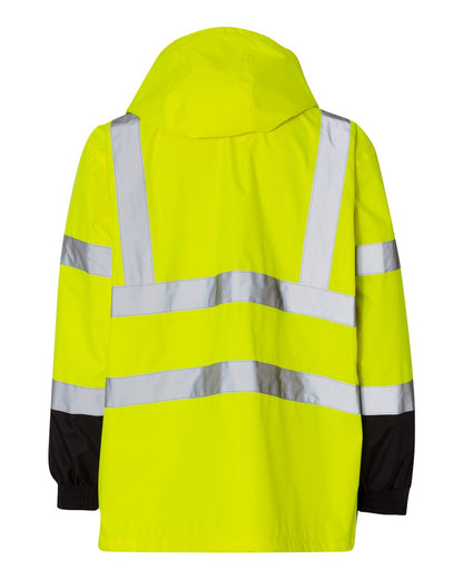 Kishigo Unisex Storm Cover Waterproof Rain Jacket RWJ102-103 #color_Lime