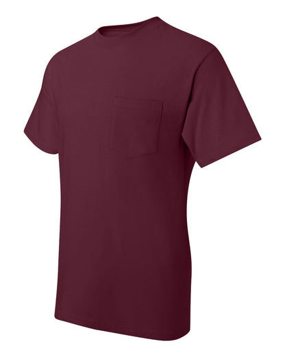 Hanes Men's Beefy-T® Pocket T-Shirt 5190 #color_Maroon