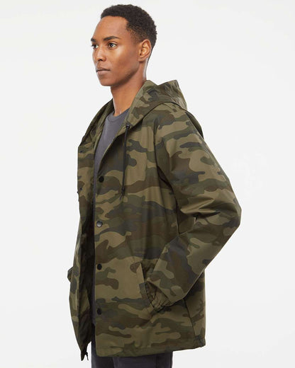 Independent Trading Co. Water-Resistant Hooded Windbreaker EXP95NB #colormdl_Forest Camo