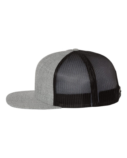 Richardson Wool Blend Flat Bill Trucker Cap 511 #color_Heather Grey/ Black