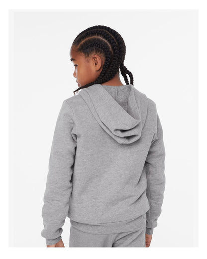 BELLA + CANVAS Youth Sponge Fleece Full-Zip Hoodie 3739Y #colormdl_Athletic Heather