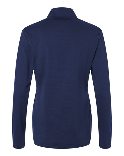 Adidas Women's Textured Stripe Quarter-Zip Pullover A709 #color_Dark Blue