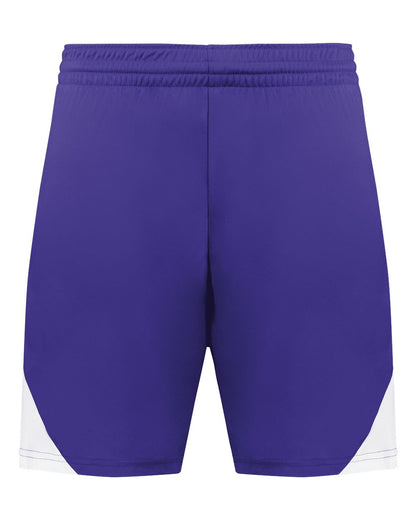 Augusta Sportswear Youth Step-Back Basketball Shorts 1737 #color_Purple/ White