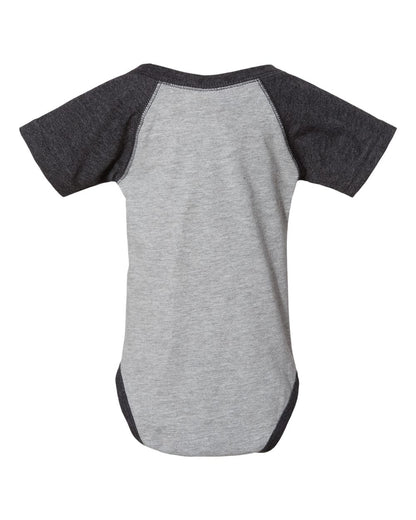 Rabbit Skins Infant Baseball Fine Jersey Bodysuit 4430 #color_Vintage Heather/ Vintage Smoke