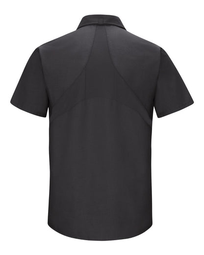 Red Kap Men's Tall Mimix™ Short Sleeve Work Shirt SX20T #color_Black