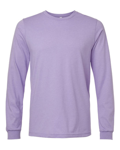 BELLA + CANVAS Heather CVC Long Sleeve Tee 3501CVC #color_Heather Dark Lavender