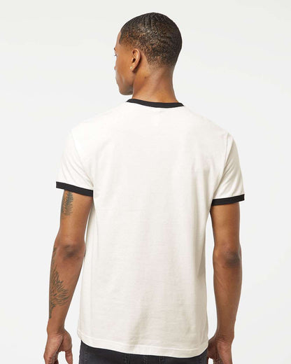 Tultex Fine Jersey Ringer T-Shirt 246 #colormdl_Vintage White/ Black