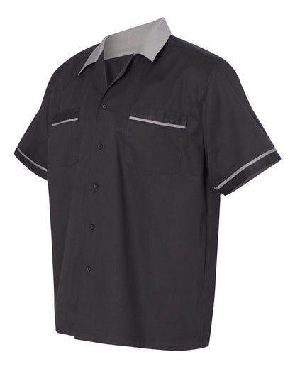 Hilton Men's GM Legend Bowling Shirt HP2244 #color_Black/ Steel