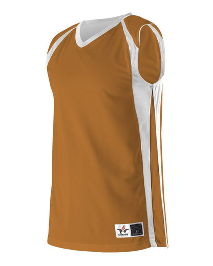 Alleson Athletic Women's Reversible Basketball Jersey 54MMRW #color_Texas Orange/ White