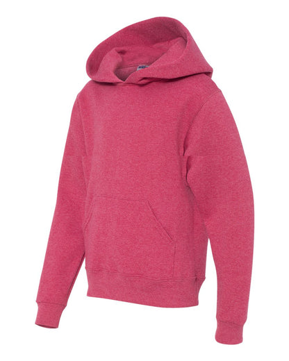 JERZEES Youth NuBlend® Hooded Sweatshirt 996YR #color_Vintage Heather Red
