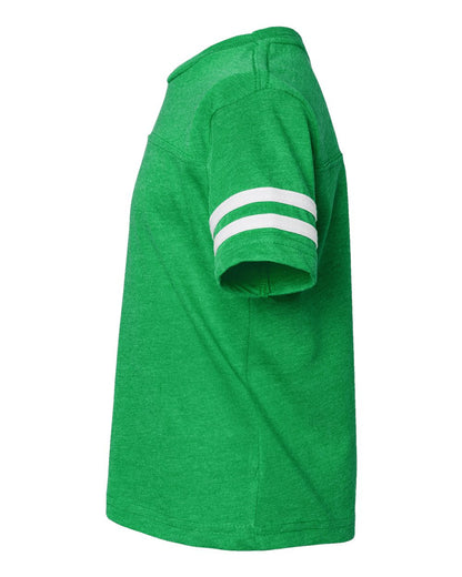 Rabbit Skins Toddler Football Fine Jersey Tee 3037 #color_Vintage Green/ White