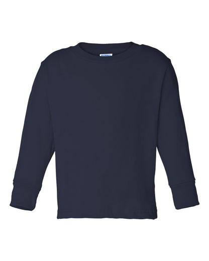 Rabbit Skins Toddler Cotton Jersey Long Sleeve Tee 3311 #color_Navy