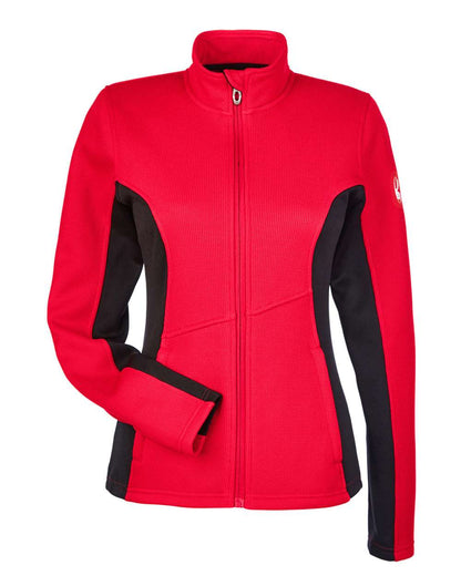 Spyder Women's Constant Full-Zip Sweater Fleece Jacket 187335 #color_Red/ Back/ White