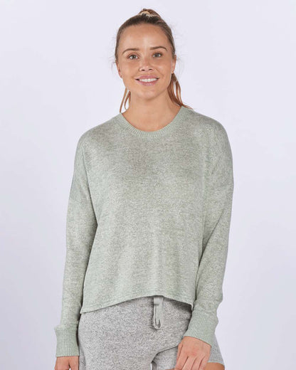 Boxercraft Women's Cuddle Fleece Boxy Crewneck Pullover L06 #colormdl_Sage Heather