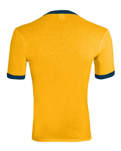 Augusta Sportswear 50/50 Ringer T-Shirt 710 #color_Gold/ Navy