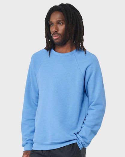 BELLA + CANVAS Sponge Fleece Raglan Crewneck Sweatshirt 3901 #colormdl_Carolina Blue