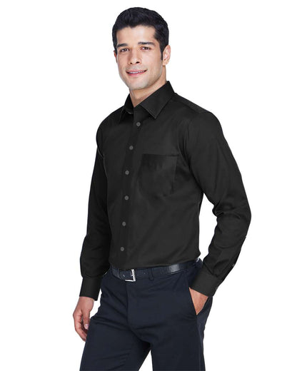 Devon & Jones Men's Tall Crown Collection® Solid Stretch Twill Woven Dress Shirt DG530T #colormdl_Black