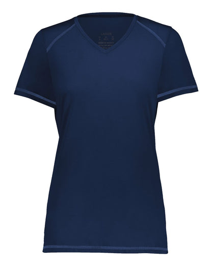 Augusta Sportswear Women's Super Soft-Spun Poly V-Neck T-Shirt 6844 #color_Navy