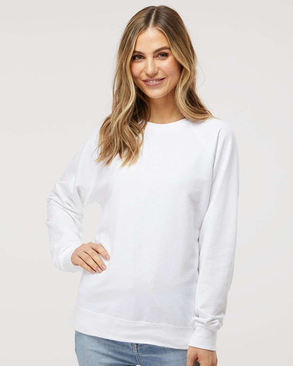 Independent Trading Co. Unisex Icon Lightweight Loopback Terry Crewneck Sweatshirt SS1000C #colormdl_White