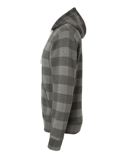 J. America Men's Triblend Fleece Hooded Sweatshirt 8871 #color_Smoke Triblend Buffalo
