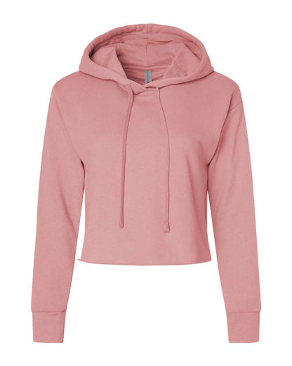 Next Level Women's Laguna Sueded Raw Edge Crop Hoodie 9384 #color_Desert Pink